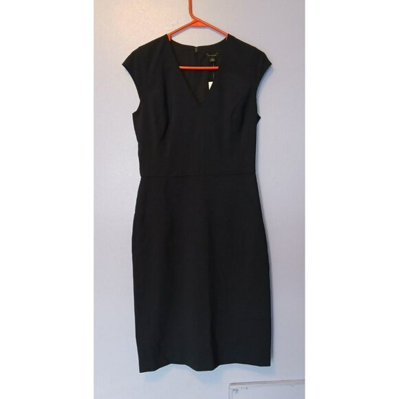 Ann Taylor V Neck Sheath Dress Black Sz-4 Tall New Nwt - Picture 1 of 8